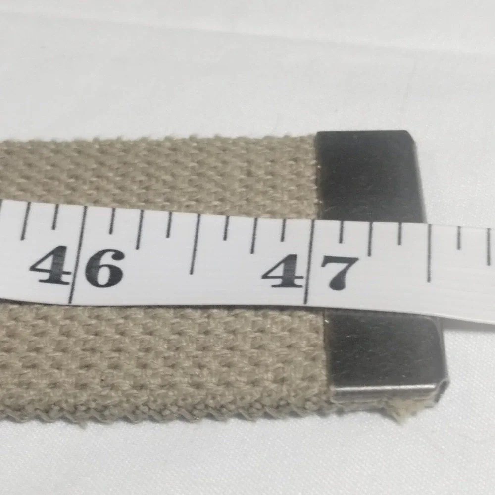 Dickies Mens Khaki Beige Canvas Web Belt Silver Logo Slider Buckle 47 Inch